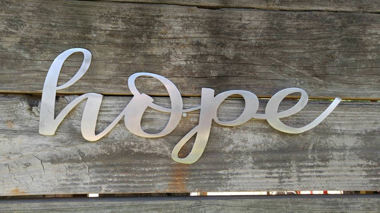 Word Wall Art hope sign, metal farmhouse sign, metal words, metal wall art Word Wall Art hope sign, metal farmhouse sign, metal words, metal wall art