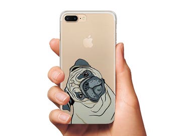 Pug case iPhone 6 s case dog pug case cute pug dog case Samsung S6 Edge case iPhone 5 s case iPhone 7 Plus case clear case phone iPhone case