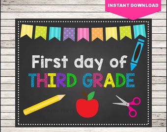 50% OFF Third Grade 2017 Sign, First day of school sign printable, School Printable Sign, First day of 3rd Grade, Third Grade