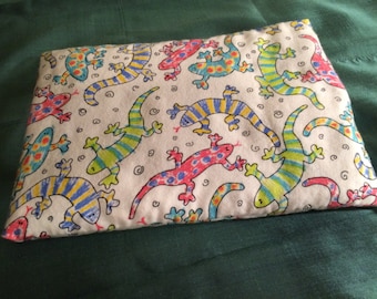Colorful Geckos Corn Pack, Microwavable Heat Pack, Heating Pad