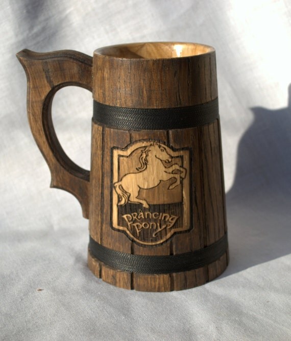 The Prancing Pony Personalized wooden Beer Mug 0.7 l 23oz