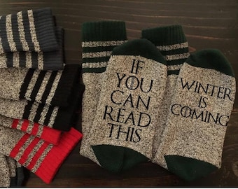 Game of Thrones Inspired Thermal Socks READY TO SHIP Winter Lannister Stark GoT