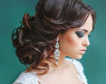 Wedding earrings, Drop Dangle Earrings, Wedding Earrings, Vintage Long Earrings, Bridal Earrings, Chandelier Earrings