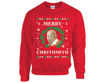 Mike Tyson Merry Chrithmith **EXPEDiTED SHIPPING** Ugly Christmas Sweater, Xmas Sweaters, Holidays, Christmas Party, Christmas Sweatshirt