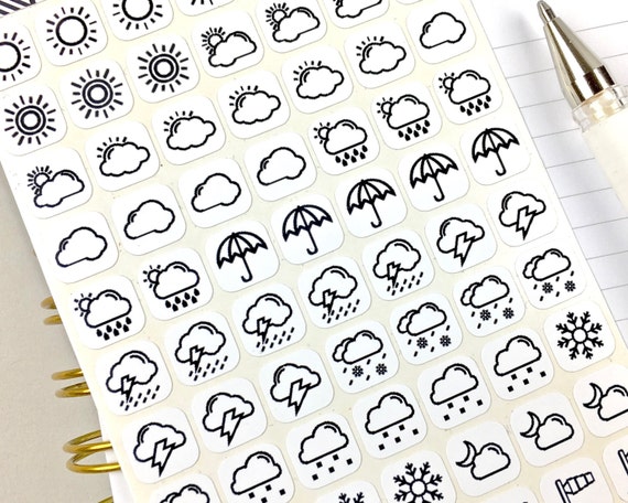 weather stickers planner stickers bullet journal stickers