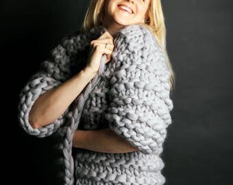 Chunky Wool Cardigan, Super thick cardigan, Arm knit sweater, Thick sweater, Merino wool cardigan, Wool sweater, Chunky wool sweater