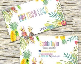 Pineapple Business Cards, Fast Free Personalization and Change, Digital Business Cards,Home Office Business Card,Mandala Business card
