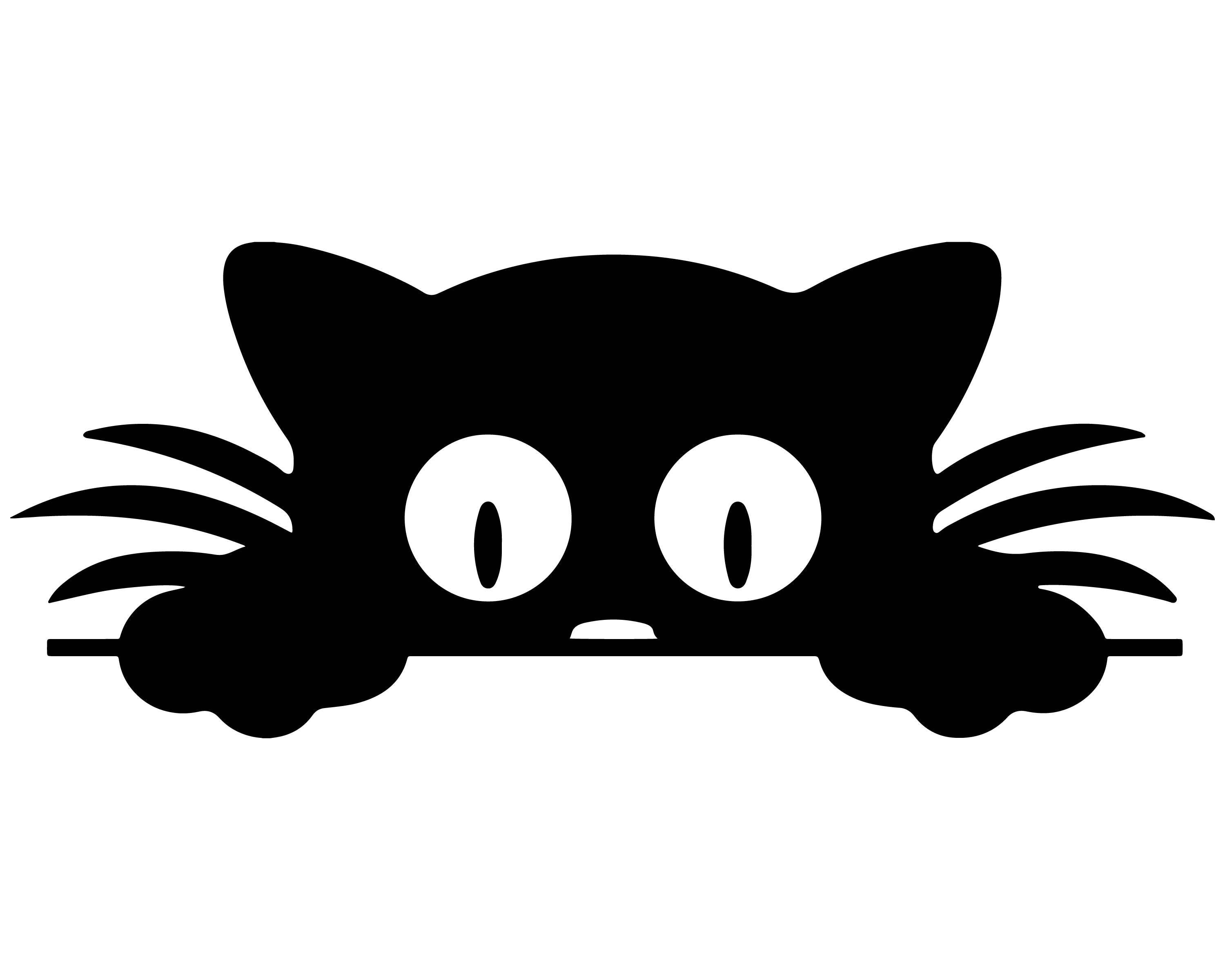 Download Peeking Cat Silhouette Clipart, Feline, Peeking Cat, Cat ...
