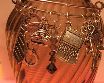 Fifty Shades of Grey/Fifty Shades Darker/50 Shades of Grey Charm Bangle Bracelet