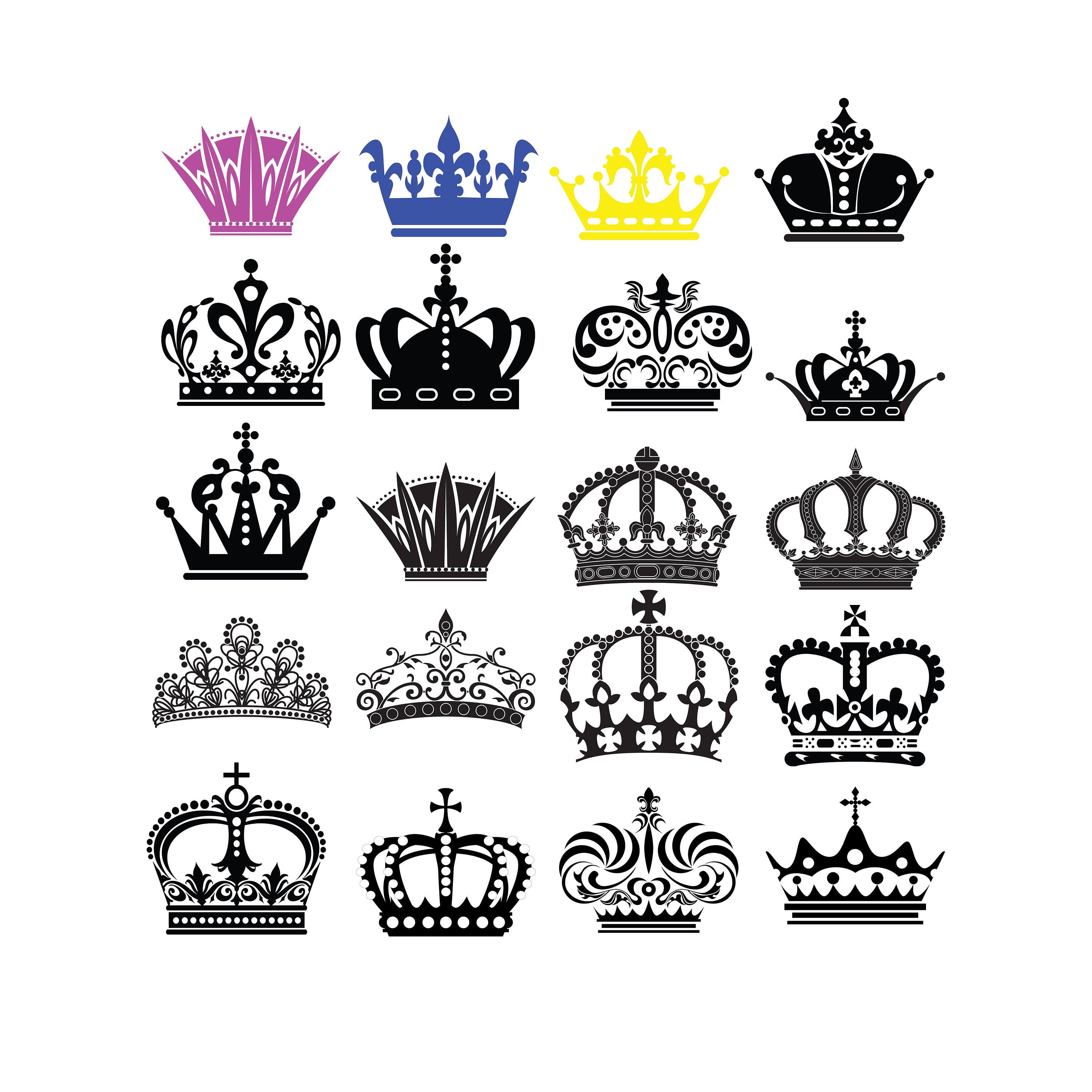 Download 20 Crown svgpngjpgeps for Print/Silhouette Cameo/Cricut and