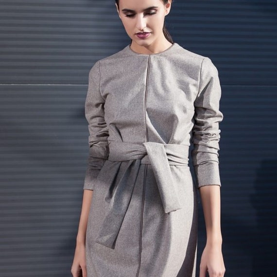 belted wool dress