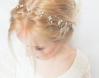Bridal Headpiece Weedding Hair Vine Bridal Hair Vine Bridal Hair Halo Crystal Headband Bridal Crown Gold Crown Bridesmaid pearl wedding