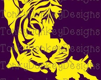 Louisiana - LSU Tigers - cutting files for cutting machines (Brother, Silhouette, Cricut) - svg, jpeg, eps, dxf, studio3