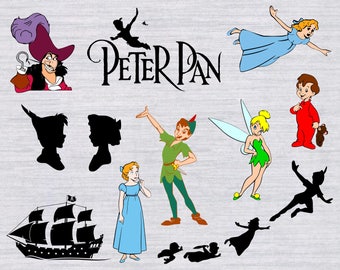 Peter Pan SVG, Tinkerbell SVG, Disney Princess SVG, Disney svg files for Silhouette, Cricut download, cut files, vector, clipart, dxf