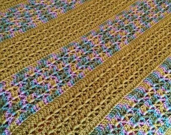 Bright Green and Variegated Afghan