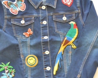 Items similar to Embroidered Denim Jacket / Custom Orders / Hippie