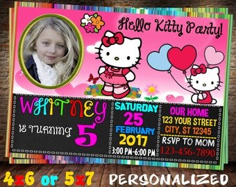 Hello Kitty Invitation, Hello Kitty Birthday Invitation, Hello Kitty Party, Kitty Birthday , Kitty Invitation, Hello Kitty party favors