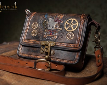 Leather bag Steamkitty