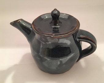 Hand thrown pottery teapot