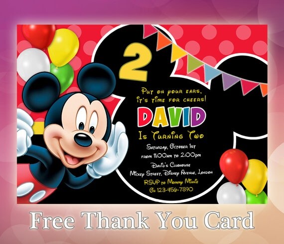 Mickey Mouse Invitation / Mickey Mouse Invite / Mickey Mouse