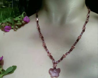 Purple Butterfly Swarovski Necklace