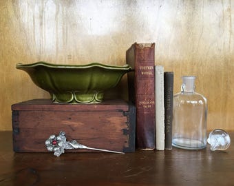 Vintage Green McCoy Pottery Petal Embossed Bowl