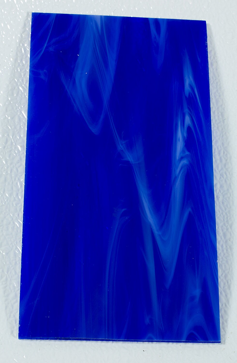 Cobalt Blue Stained Glass Sheet of Dark Blue and White Wispy Spectrum