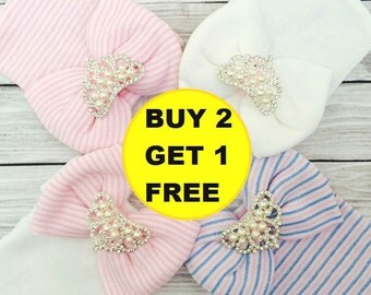baby girl coming home outfit, baby girl hat, baby girl gift, baby girl hat with bow