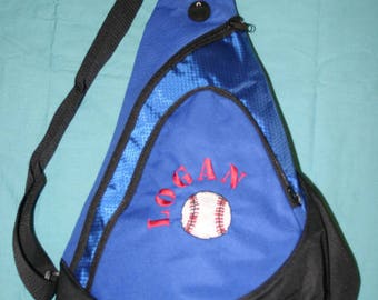 Personalized Sling Backpack,Monogrammed Kids Gym Bag,Ring Bearer Gift,Personalized Gym Bag, Cheer Backpack,Gymnastics,Football,Baseball