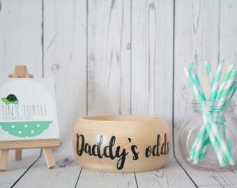 Father's Day bowl, Dad's birthday, wooden bowl, father's day gift, gifts for men, money bowl, change bowl, loose change