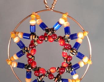 Multi-Colored 9-Pointed Star #7 ~ Window Ornament