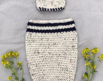 Baby Bear Crochet Cocoon and Hat