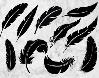 Feathers Svg Clipart, Feather vector, Feather dfx, svg, eps & png, Feathers cutfiles, Feather silhouette file, Printable Feather png
