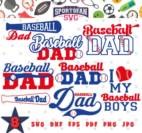 Baseball dad collection svg dxf jpg png sport dad