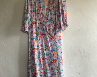 Vintage 80's Neon Print Dress Size 12