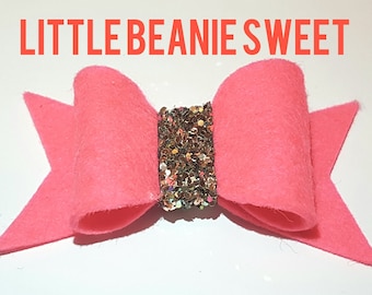 Handmade hair accessories - Viola bow in neon pink