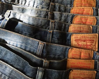 Levi Brand High Waisted Vintage Plain Denim Shorts