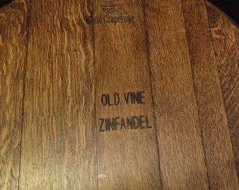 Wine barrel head lazy susan