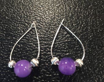 small purple hoop earrings