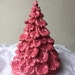 Christmas Small Glossy Dark Pink Ceramic Glazed Tree with Pink Lights (w/cord and bulb)