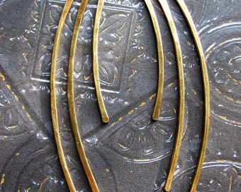 Hammered Antiqued Brass Blades - 6 pieces - 1.5 to 3 inch - 16 gauge Bars