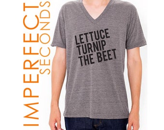 lettuce turnip the beet ® trademark brand OFFICIAL site - grey heather vneck - discounted IMPERFECT SECONDS