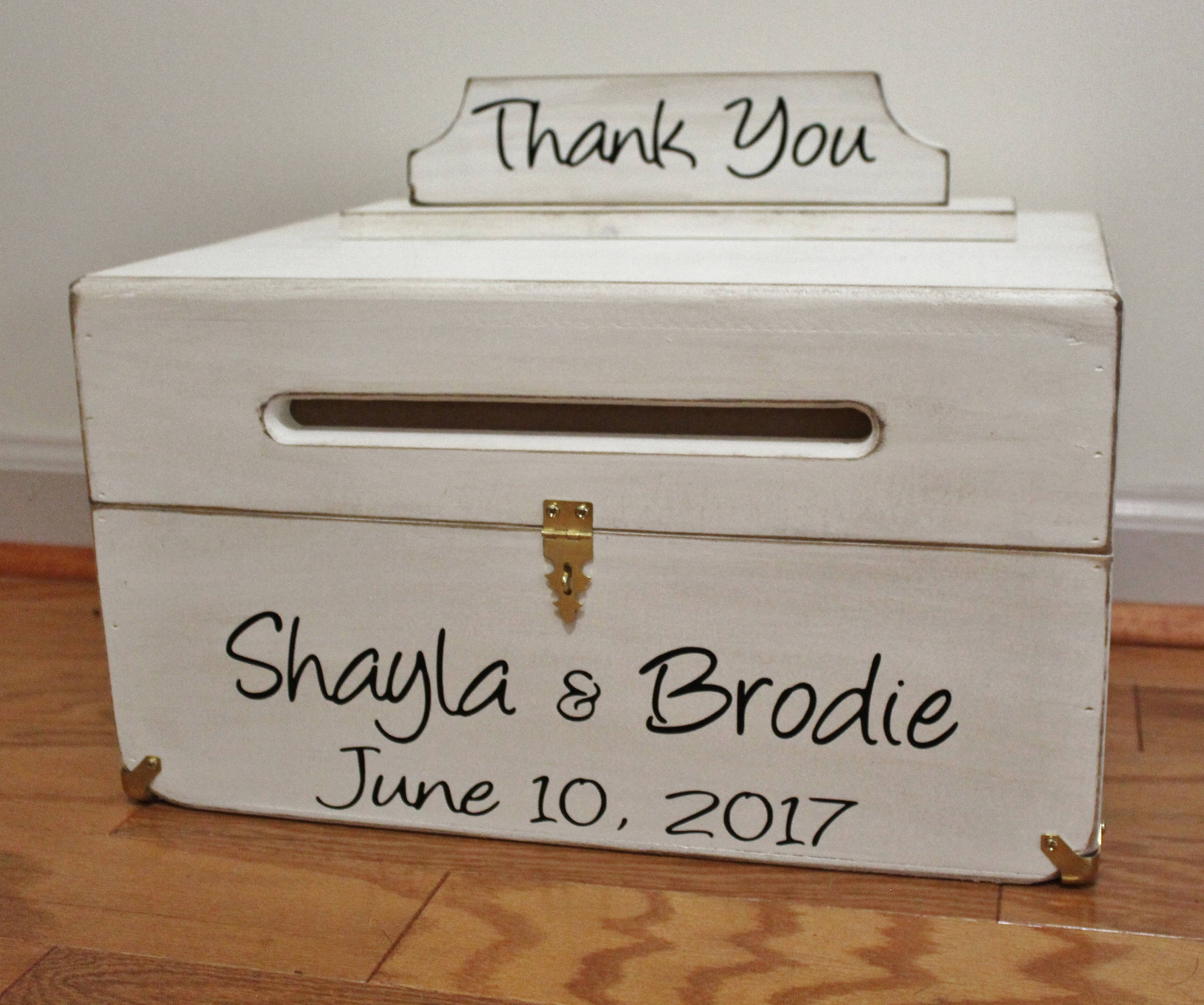 Wedding Card Box Large Rustic Keepsake Wooden Chest Painted