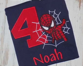 Superhero Birthday shirt, Super hero birthday shirt, Spider hero shirt, Spider hero birthday shirt, Boy Birthday shirt, sew cute creations