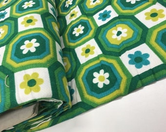 Unused Vintage Fabric by the Yard - 70s fabric - barkcloth fabric - pillowcase fabric