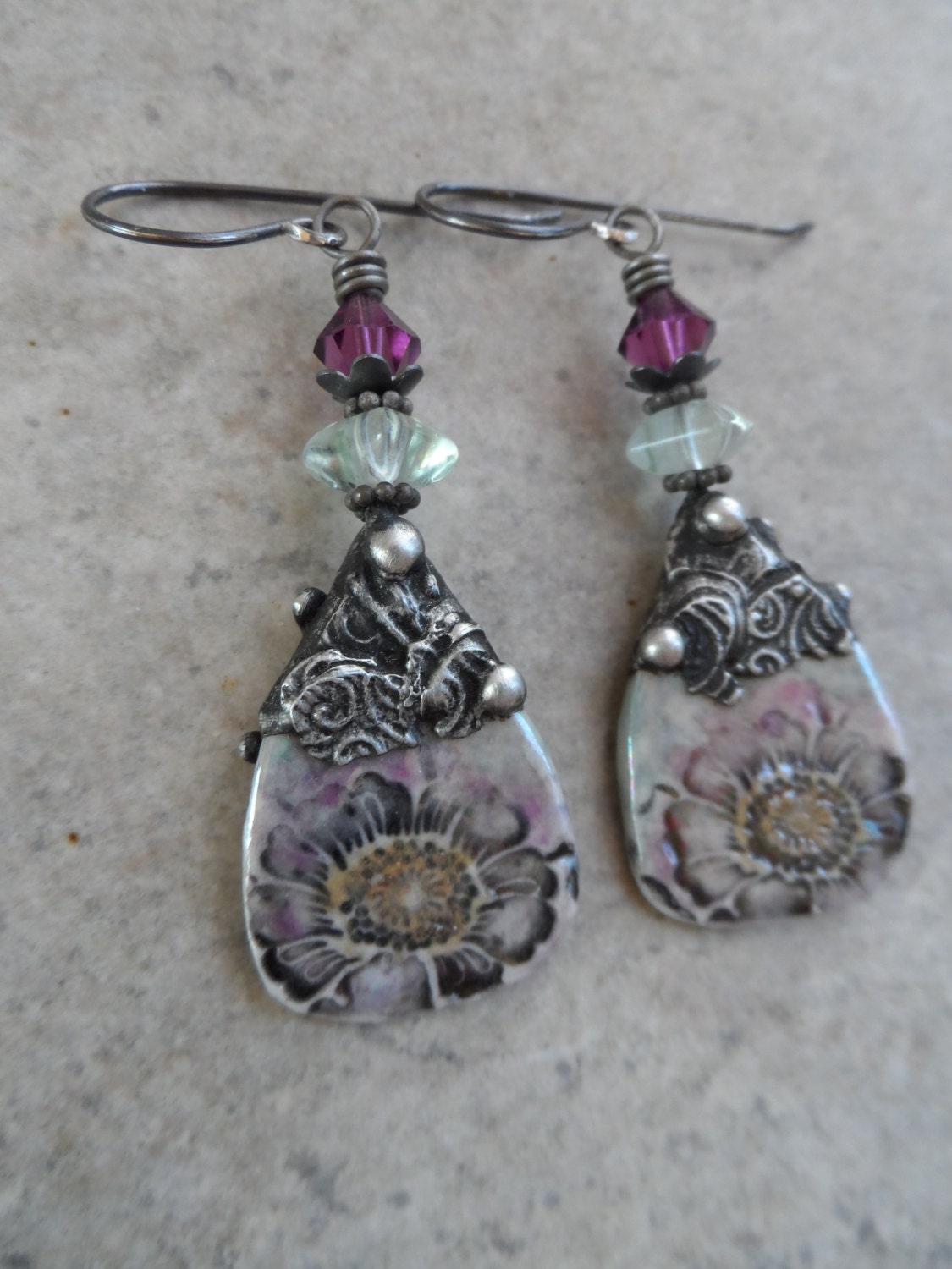 Sheer Elegance Porcelain Charms with Tinwork by juliethelen