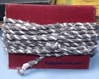 Fabric Twine-Fabric Cord-Fabric String-Fabric Rope Gray and White