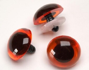 Amber Animal Craft Eyes with Washers - 9-12mm - 100 Eyes - Stuffed Animal Doll Eyes AE-Amber fnt