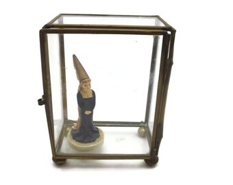 Clear Glass Box Display Case - Geometric Glass Jewelry Box, Footed