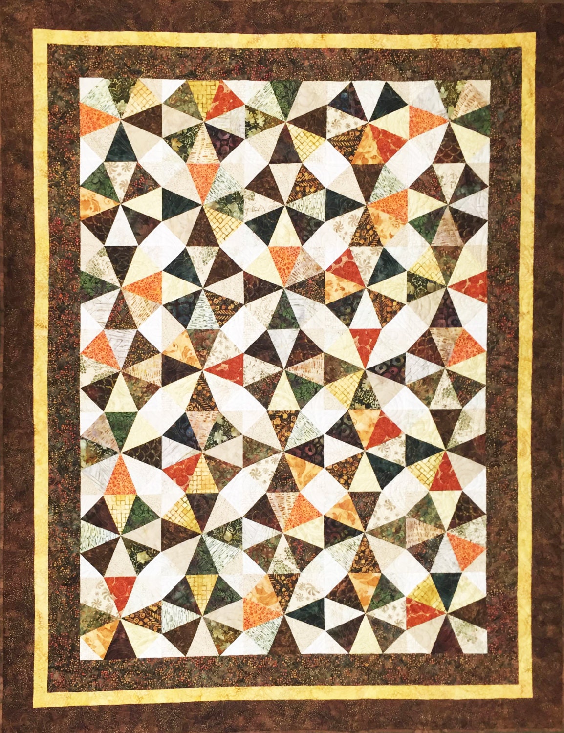 Bali Batik PRE CUT Roundabout Quilt Kit Autumn Breeze